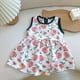 thumbnail image 2 of Odeerbi Niñas Verano Vestido Rosa Estampado Floral Tanque Algodón Cuello Redondo Infantil Vestido Suelto, 2 of 3