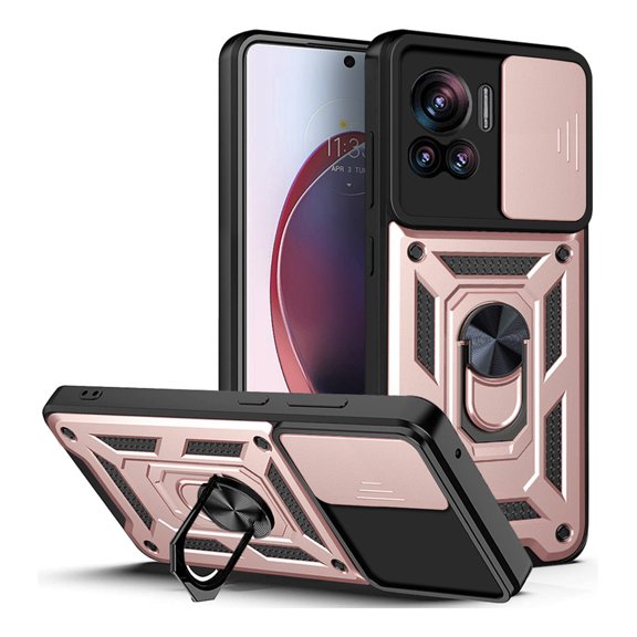 For Motorola Edge 30 Ultra Fusion 30 Neo Phone Case, Impact Resistant Metal Ring Magnetic Support Kickstand Drop Protector Cover