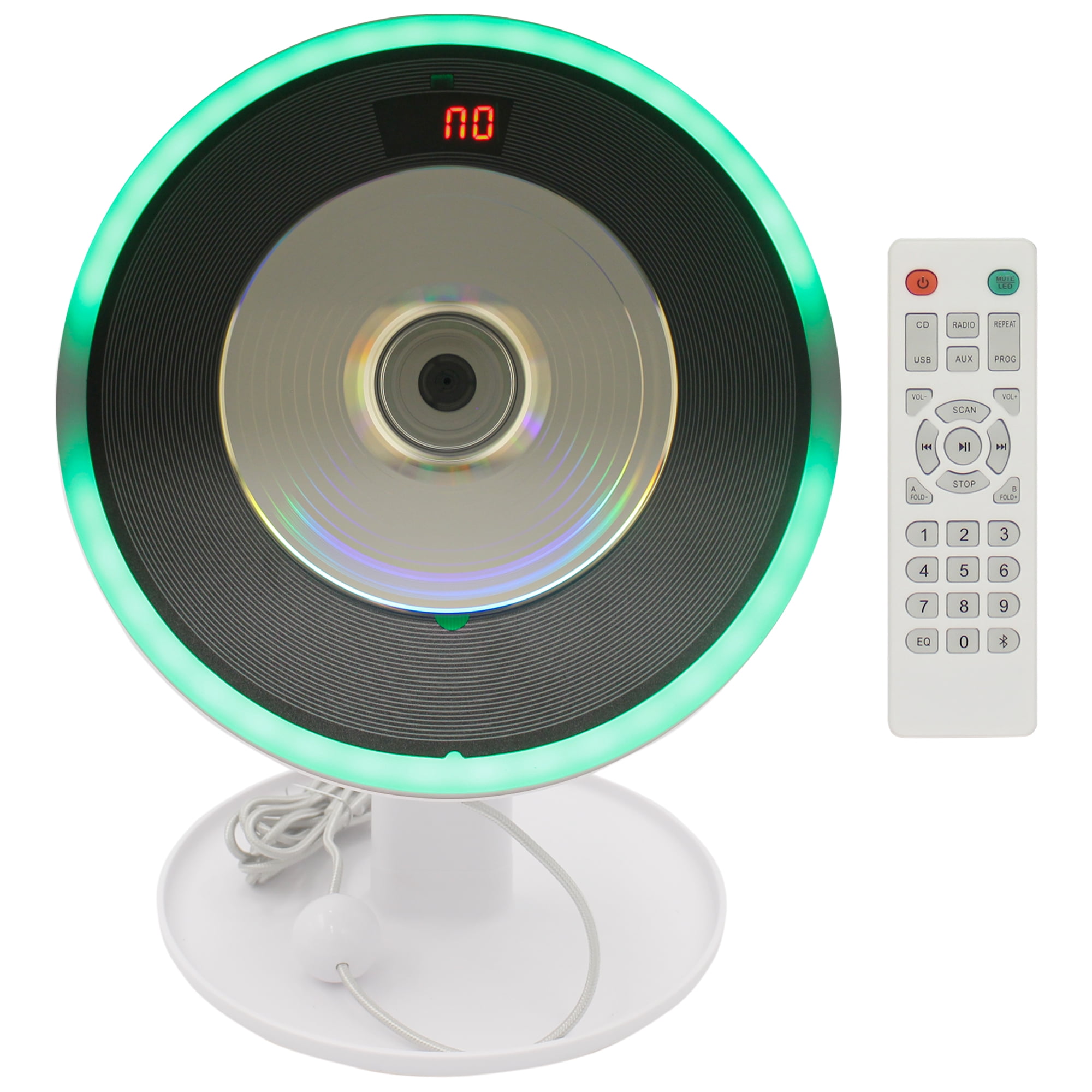 Technical Pro Portable Wall Mounted CD Player with Bluetooth, LED And USB, Mountable CD Music Player has Built-in HiFi Speakers with Remote Control, FM Radio, LCD Display, and Headphone Jack