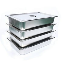 4 PCS 4" Deep Full Size Stainless Steel Steam Table Pans Hotel Food Prep Pans