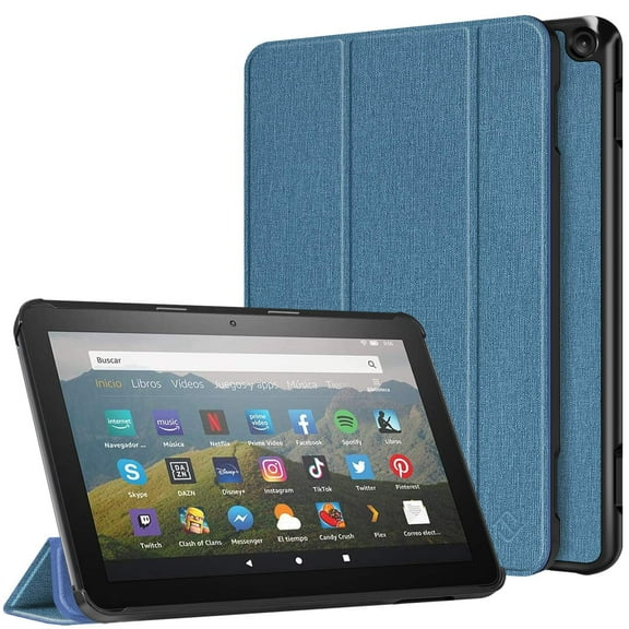 Fintie Slim Case for Kindle Fire HD 8 & Fire HD 8 Plus Tablet (12th Generation 2024/2022 & 10th Generation 2020 Release) - Ultra Lightweight Slim Shell Stand Cover with Auto Wake/Sleep, Twilight Blue