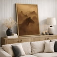 thumbnail image 4 of Framed Canvas Print Horse Running Wall Art Vintage Farmhouse Decorative for Living Room Bedroom - 24"x36" NATURAL, 4 of 8