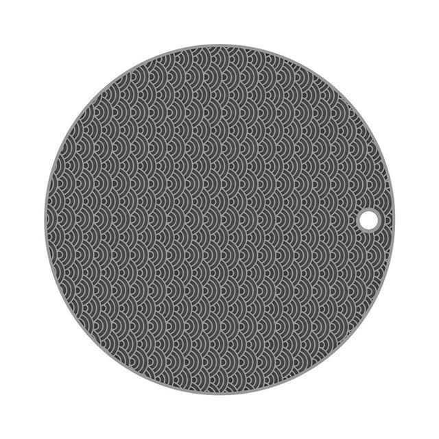 Decodeary Ensemble de Table Isolant en Silicone Tapis de Cuisson pour Micro-Ondes Coussin de Plateau Antidérapant Résistant à la Chaleur Gris Rond 1Ensemble