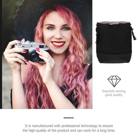 FENGGUIQU Camera Travel Handbag Black Storage Pouch for Camera Accessories with Stylish Protective Design and Material