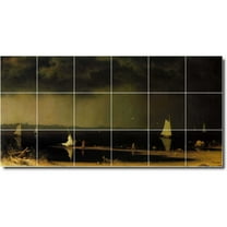 Ceramic Tile Mural-Martin Heade Waterfront Painting 313. 48" w x 24" h using (18) 8 x 8 ceramic tiles