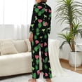 thumbnail image 3 of Top-kevin Wine Glasses Hearts Music Stars Women's Long-Sleeve Shirt And Full-Length Bottom Pajama Set, 3 of 6
