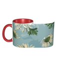 thumbnail image 4 of Daisies Flower Coffee Mug Fun Custom Ceramic Mugs 11oz Red, 4 of 5