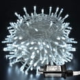 thumbnail image 1 of Cadena de luces LED de 200 pies para interiores y exteriores, luces navideñas, alambre transparente, 8 modos, luces de cadena de hadas centelleantes a prueba de agua, enchufables para decoración de, 1 of 7