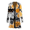 thumbnail image 4 of WREESH Mode Femmes Halloween Animal Chat Citrouille Imprimé Cardigan Manteau Blouse d'Automne, 4 of 5