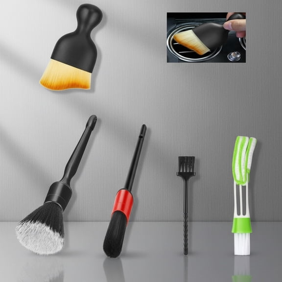 Car Interior Duster Detail Brushes, Soft Bristles Brush for Cleaning Dashboard Air Vent Crevice, Detailing Dusting Tool Kit for Auto Truck SUV RV