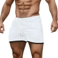 thumbnail image 1 of PMVFHDE Men's Casual Street Shorts Solid Color With Tie And Pocket For Fitness And Outdoor Activities Running Shorts For Men White，XL, 1 of 6