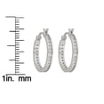 thumbnail image 2 of Decadence Sterling Silver Cubic Zirconia Channle Set Hoops, 2 of 4