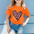 thumbnail image 2 of JAJAHO Girls Cute Graphic Tee For Kids Leopard Heart Print Short Sleeve T Shirts For Girl Casual Comfortable Daily Wear Ages 3-13 Years Stylish Tops, 2 of 4