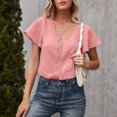 thumbnail image 6 of Lindreshi Short Sleeve Shirts for Women Women Summer Fashion Casual T-Shirt V-Neck Short Sleeve Tops Blouse, 6 of 6