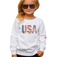 thumbnail image 6 of Ink-Printed USA Distressed Flag Sweatshirt for Women Kids July 4th Family Matching Crewneck White Sweatshirt Youth Large, 6 of 9