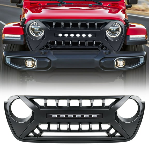 AMERICAN MODIFIED Grille w/Lights for 18-23 Jeep Wrangler JL & Gladiator JT
