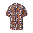 thumbnail image 6 of Lsque Pumpkin And Flying Bat1 print Men's Cuban Collar Short Sleeve Shirt Summer Beachwear Casual Button Down Fashionable Vacation Leisure Shirt-X-Large, 6 of 7