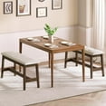 thumbnail image 2 of Dining Bench, Bamboo Dining Room Bench with PU Leather Upholstered Seat, for Kitchen, Living Room, Hallway, Kitchen, Entryway, Beige and Brown CE13CD01, 2 of 18