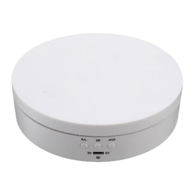 Yinanstore Rotating Stand, Charging Turntable Multifunction Rotary Mode for Jewelry, Watches, Cosmetics - White, 138x35mm