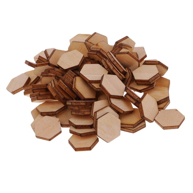 11 Tamaños de Astils de Astils de Accesorios Hexagonales Decoración de Bricoje Decoración de Habitación Fabricación de Tarjetas 200 piezas 15 mm BLESIY Piezas de madera