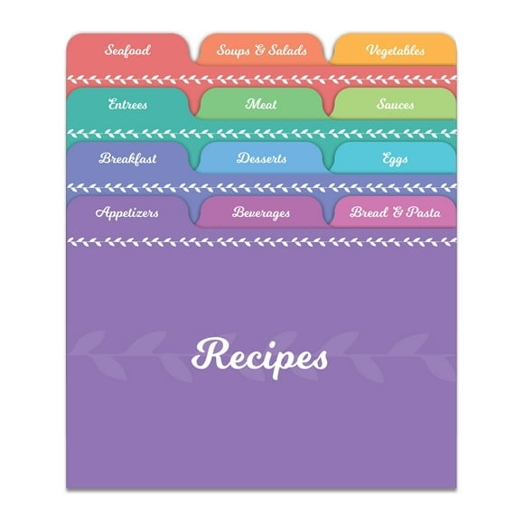 Jot & Mark Recipe Card Dividers - 24 Tabs Per Set, Works With 4X6 Inch Cards, Helps Organize Recipe Box (Rainbow) - Tab Divider