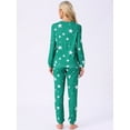 thumbnail image 4 of DARING DIVA Women's 2 Pcs Pajama Sets Kint Sweatshirt Sleepwear Green Star M, 4 of 6