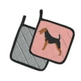 thumbnail image 2 of Carolines Treasures BB3585PTHD Welsh Terrier Checkerboard Pink Pair of Pot Holders , 7.5HX7.5W, multicolor, 2 of 3