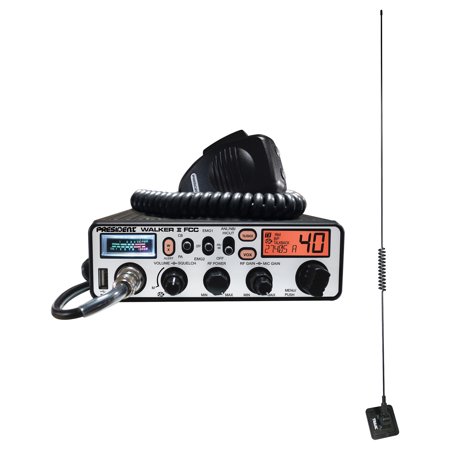 Group President Electronics TXUS100 Walker II FCC CB Radio & Tram 1198 Glass Mount Cb