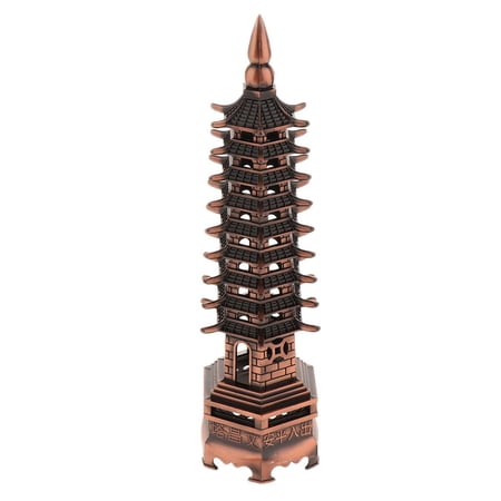 Dualoai Home Decor Wenchang Pagoda Tower Statue Fengshui Ornament Brown-L-9 Tier