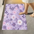 thumbnail image 2 of Dreamtimes Bathroom Rug Set 2 Pieces Purple Flowers Soft and Absorbent Bathroom Floor Mat Non Slip Commode Contour Rug Plush Bath Mat Set, Machine Washable and Easier to Dry, 2 of 7