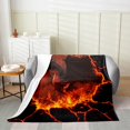 thumbnail image 2 of Black Dragon Flannel Blanket,Red Flame Volcano Eruption Lava 3D Print Fleece Blanket for Room Decor,Natural Disaster Dragon Mystic Animal Throw Blanket for Sofa Couch,50"x60", 2 of 6