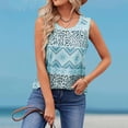 thumbnail image 3 of Camiseta sin mangas étnica informal con estampado de verano para mujer, camiseta holgada con cuello redondo, 3 of 5