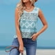 thumbnail image 3 of Camiseta sin mangas étnica informal con estampado de verano para mujer, camiseta holgada con cuello redondo, 3 of 5