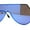 Silver / Blue Mirror, variant on Color Mirror Futuristic Flat Top Shield Rimless Sunglasses Gold Brown