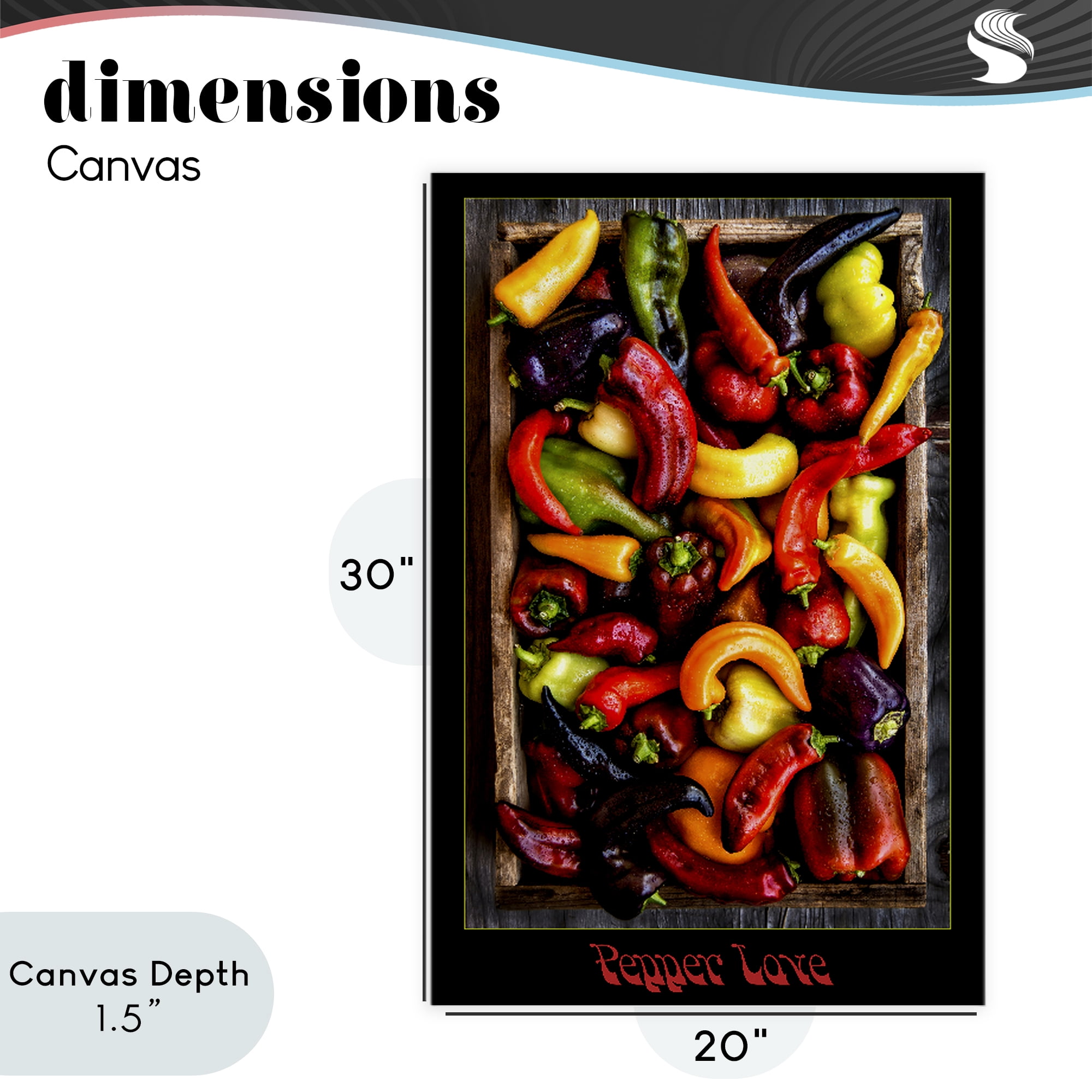 Stupell Industries Pepper Love Vibrant Vegetables Canvas Wall Art, design by Carl Kravats