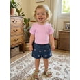 thumbnail image 5 of BemeyourBBs Toddler Baby Girl Summer Clothes 2 Piece Denim Outfits Short Sleeve T Shirt Tops and Bow Cherry Embroidery Jeans Shorts Set Toddler Girls Spring Summer Outfit, 5 of 9