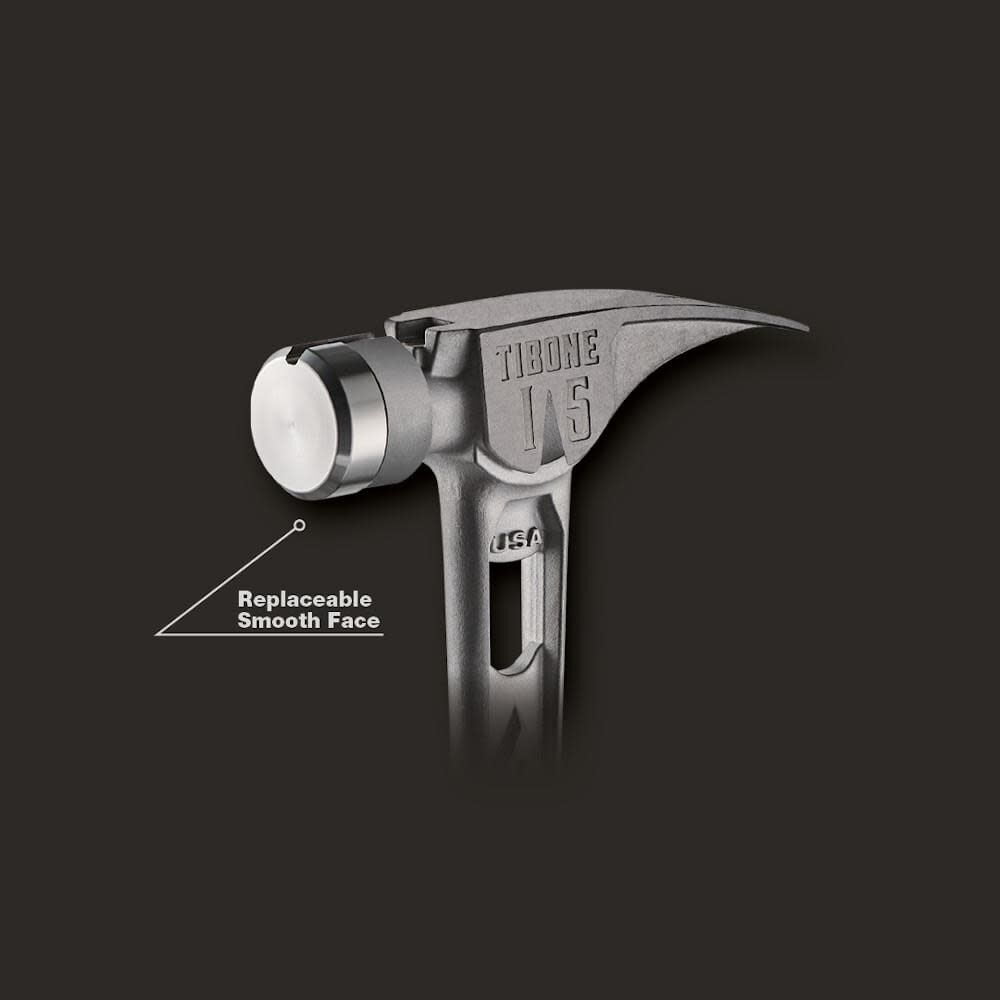 Stiletto TIB15SC 15-oz TIBONE Titanium Hammer Smooth Face with Curved Handle