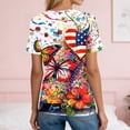 thumbnail image 7 of Women's Patriotic American Flag Print 250th Anniversary USA Shirt V-Neck Button T-Shirts, 7 of 7