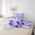 thumbnail image 6 of jejeloiu Flying Animal Butterflies 7-Piece Bedding Comforter Set,Bohemian Exotic Style King Bedding Sets,Purple Cartoon Stars Pattern Bed Sheets For Girls,Breathable Home Decor Reversible, 6 of 8