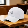 thumbnail image 2 of Women's Baseball Caps Classic Adjustable Heart Embroidered Hat for Casual Daily Wear & Outdoor Sports by Gbobgt White One Size, 2 of 5