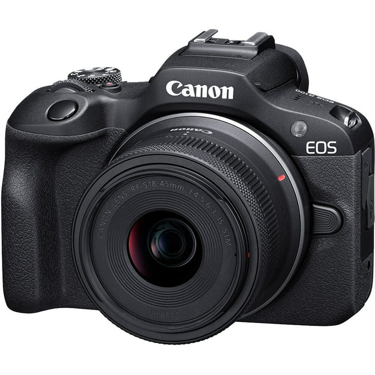 Canon EOS R100 - Mirrorless Camera - 24.1 MP - APS-C - 4K / 29.97 fps - 2.5x optical zoom RF-S 18-45mm F4.5-6.3 IS STM lens - Wi-Fi, Bluetooth - black Canon EOS R100 - Mirrorless Camera - 24.1 MP - APS-C - 4K / 29.97 fps - 2.5x optical zoom RF-S 18-45mm F4.5-6.3 IS STM lens - Wi-Fi, Bluetooth - black
