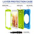 thumbnail image 4 of Dteck Case for iPad 9.7" 2018/2017, Heavy Hybrid Rugged Shockproof Case with Handle Kickstand/Adjustable Shoulder Strap for iPad 6th Gen/iPad 5th Gen 9.7", Blue+Green, 4 of 7