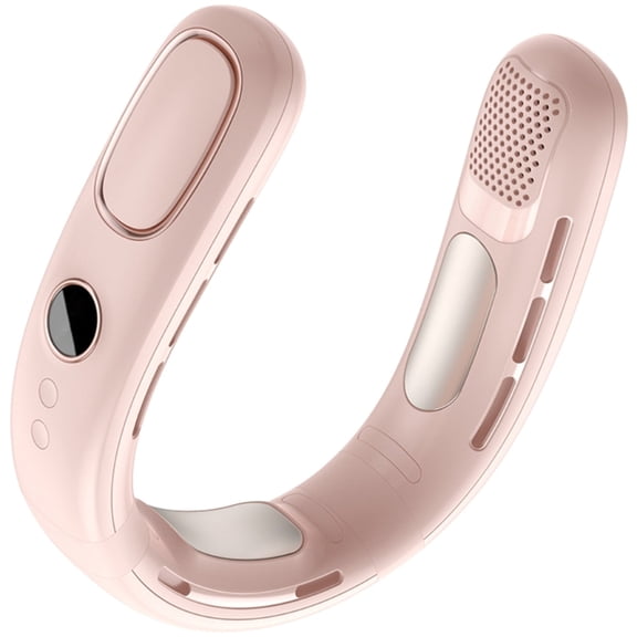 Semiconductor Hanging Necks Fan Bladeless Rechargeable Digital Display Fan Portable Cooling Gadget for Adults and Kids