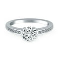 thumbnail image 2 of 14k White Gold Diamond Channel Cathedral Engagement Ring Size 9, 2 of 4