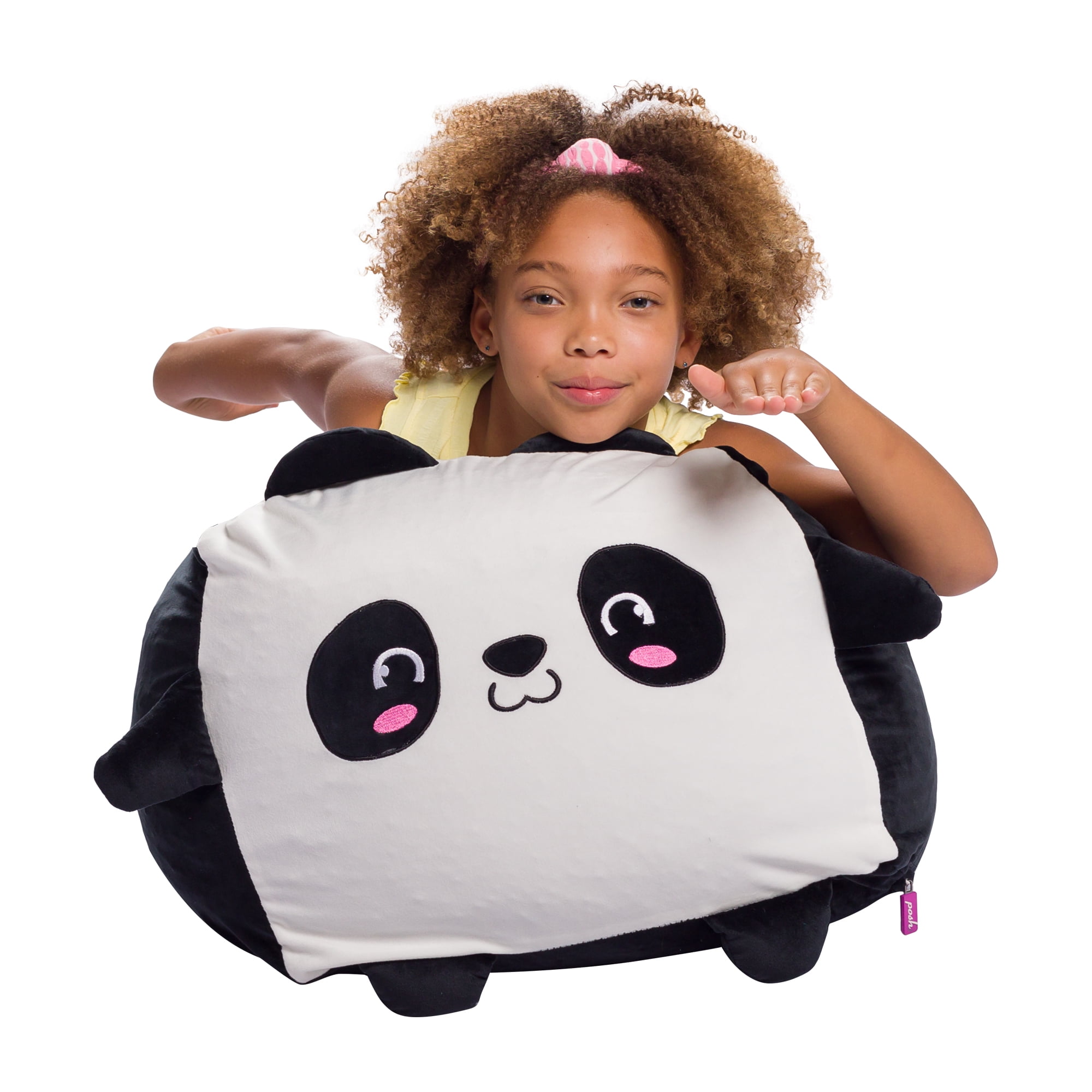 Posh Creations Large Animal Bean Bag Chair, Bean Bag Lounger, Kids, 1.5 ft, Black