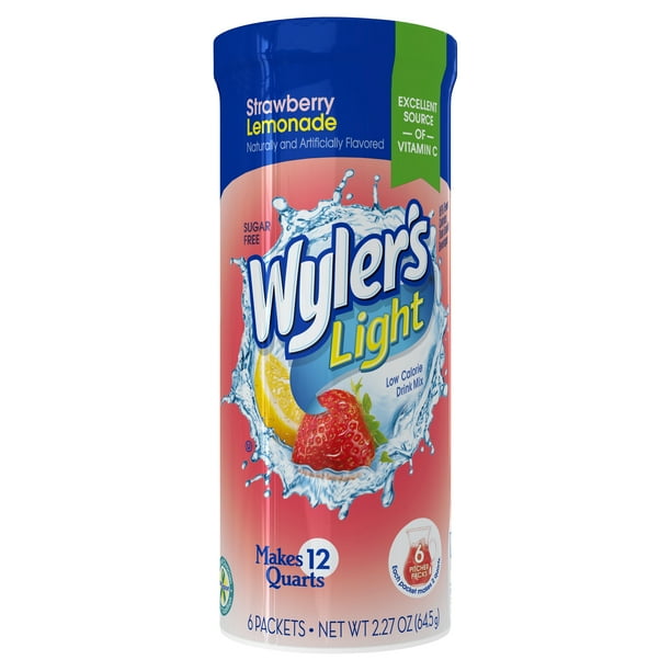 Wyler's Light Strawberry Lemonade Low Calorie Drink Mix, 6 count, 2.27