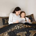 thumbnail image 5 of Catabedysis Leopard Monogram K 7-Piece Twin Bedding,Cheetah Animal Print Bedding Comforter Set,Black Reversible For Girls, 5 of 7