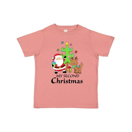 

Inktastic My 2nd Christmas with Santa Reindeer and Tree Gift Toddler Boy or Toddler Girl T-Shirt