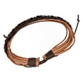thumbnail image 2 of Craft County Natural Dyed Leather Bracelets – Multiple Colors – Double Pack, Flat Braid, or Round – Adjustable - Accessories, 2 of 3