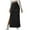 Black, variant on Women's Stretchy Rib Knit High Waist Midi Pencil Skirt with Split Slit Hem Comfortable Flattering Fit for Casual Wear